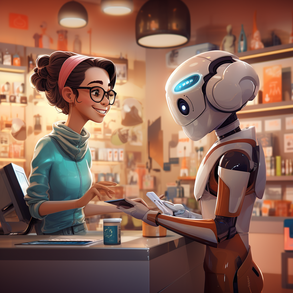 AI Bot assistant helping store owner.